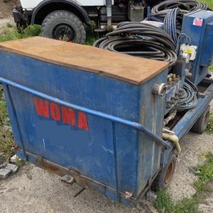 foto WOMA 1502 pompa 570bar wysokie ciśnienie 110kW 1.500 ltr/min. przyczepa