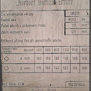 foto 37.5t nożyce 8.000kN 125mm do cięcia metal.prętów ScKu 800 +Škoda (transportery +piec gazowa 70t)