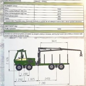 foto 5.45t laduje 4.5t/5m3 forwarder łańcuchy+pasi 8x8 las 9.95t ENTRACON Delaware