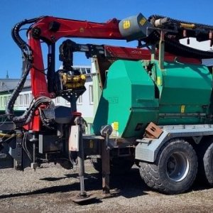 foto 180m3/h 60x120cm 19.5t bio rebak JENZ przyczepa HDS+gaszienica (platinizki maszyny) drzewo kruszarka