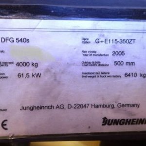 foto wozek laduje 4t diesel Jungheinrich DFG 540S